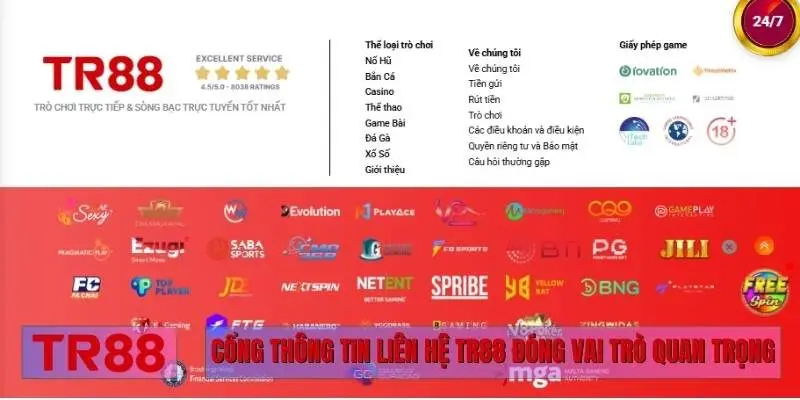Cổng thông tin liên hệ TR88 đóng vai trò quan trọng